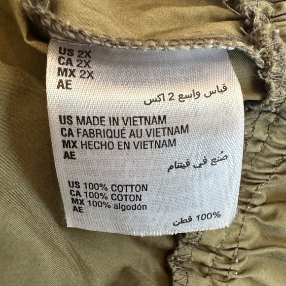 Inc International Concepts Plus Size Olive Green Flutter Sleeve Peplum Blouse 2X - Picture 7 of 8